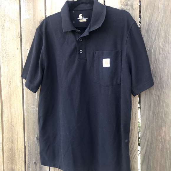 Mens M Carhatt black Polo - Picture 1 of 4